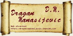 Dragan Manasijević vizit kartica